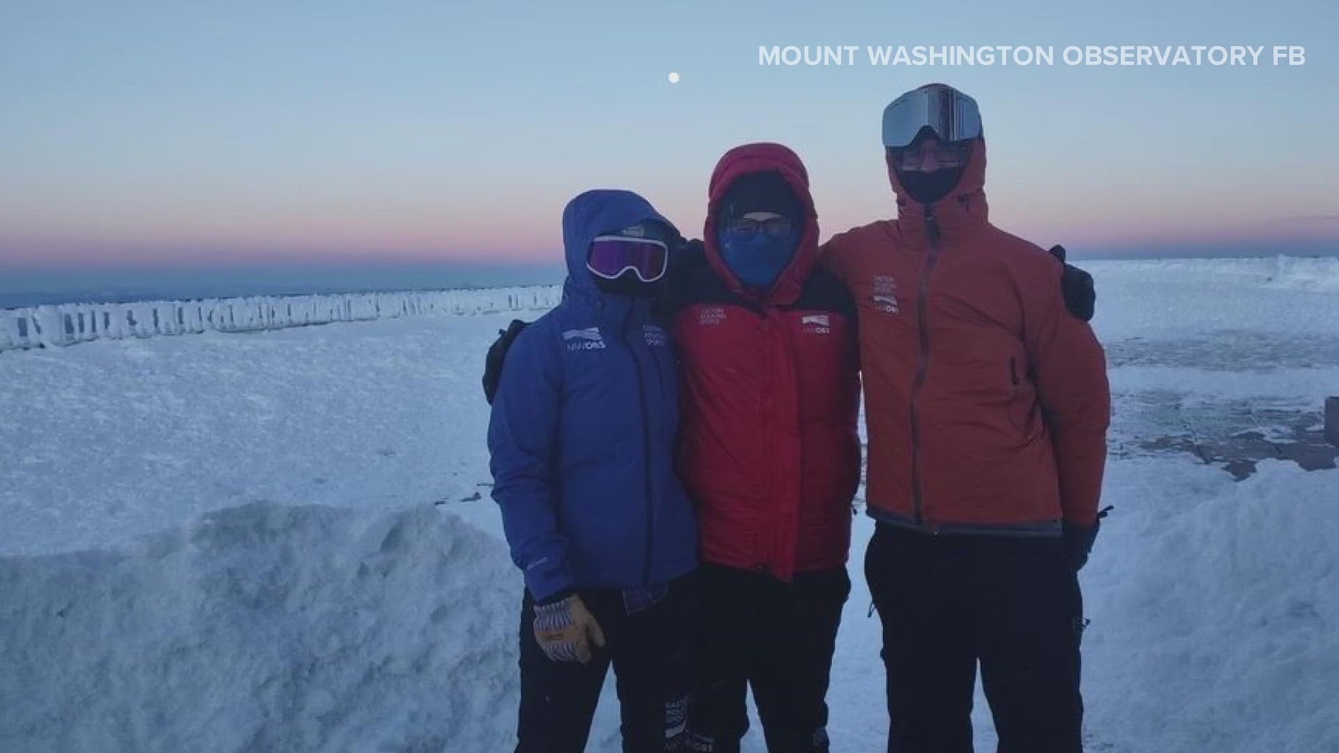 Wind gusts hit above 120 mph at some points, driving the wind chill to minus 108 degrees Fahrenheit. Weather observers took turns braving the elements.
