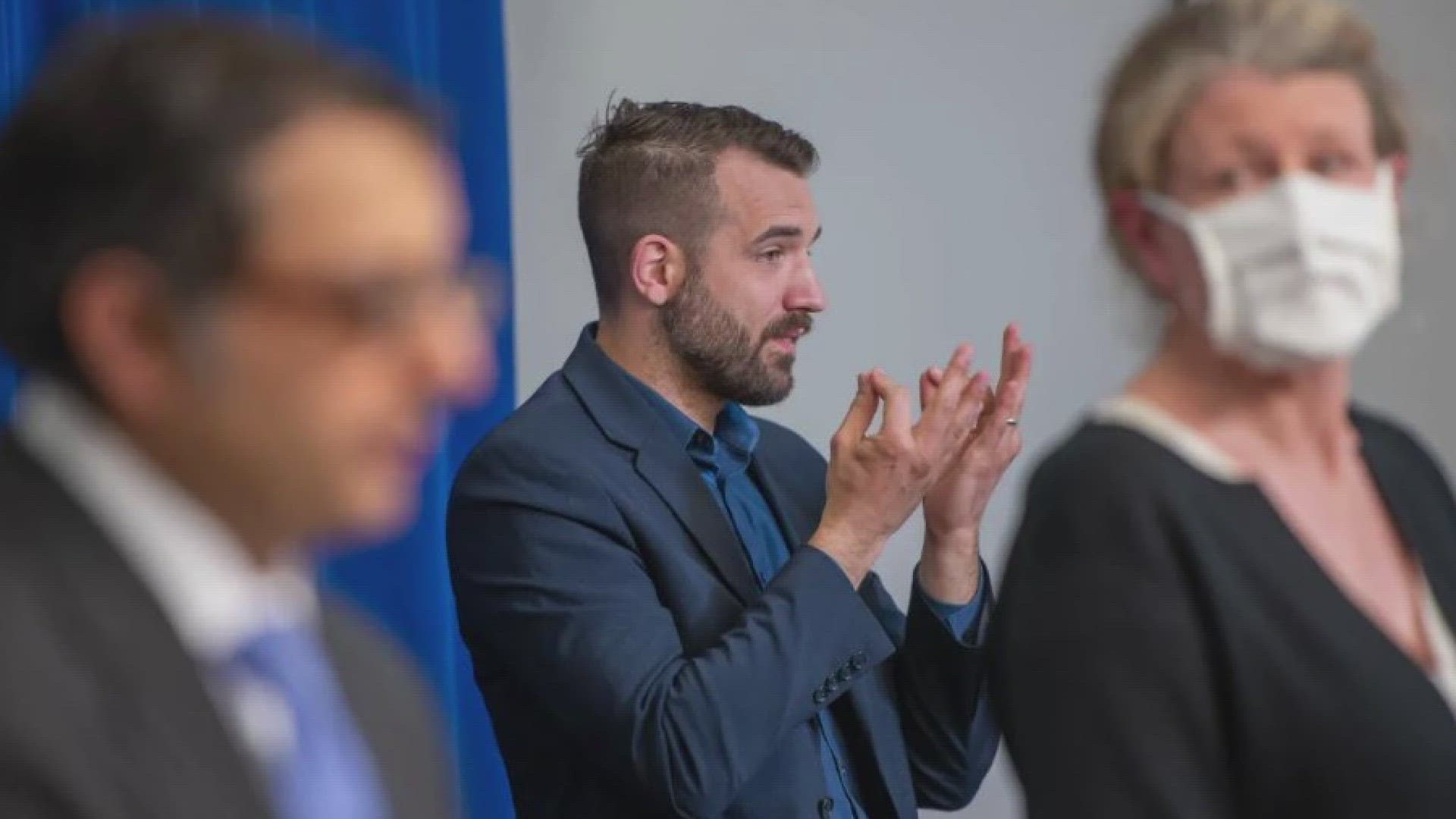 Joshua Seal was one of the American Sign Language interpreters who helped keep Maine's deaf community informed through daily COVID-19 briefings with Dr. Nirav Shah.