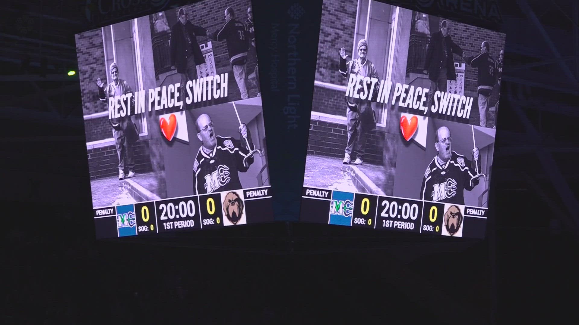 Raymond Dudley, whom friends call "Switchboard," died this week and was honored at the Maine Mariners game Friday evening with a moment of silence.