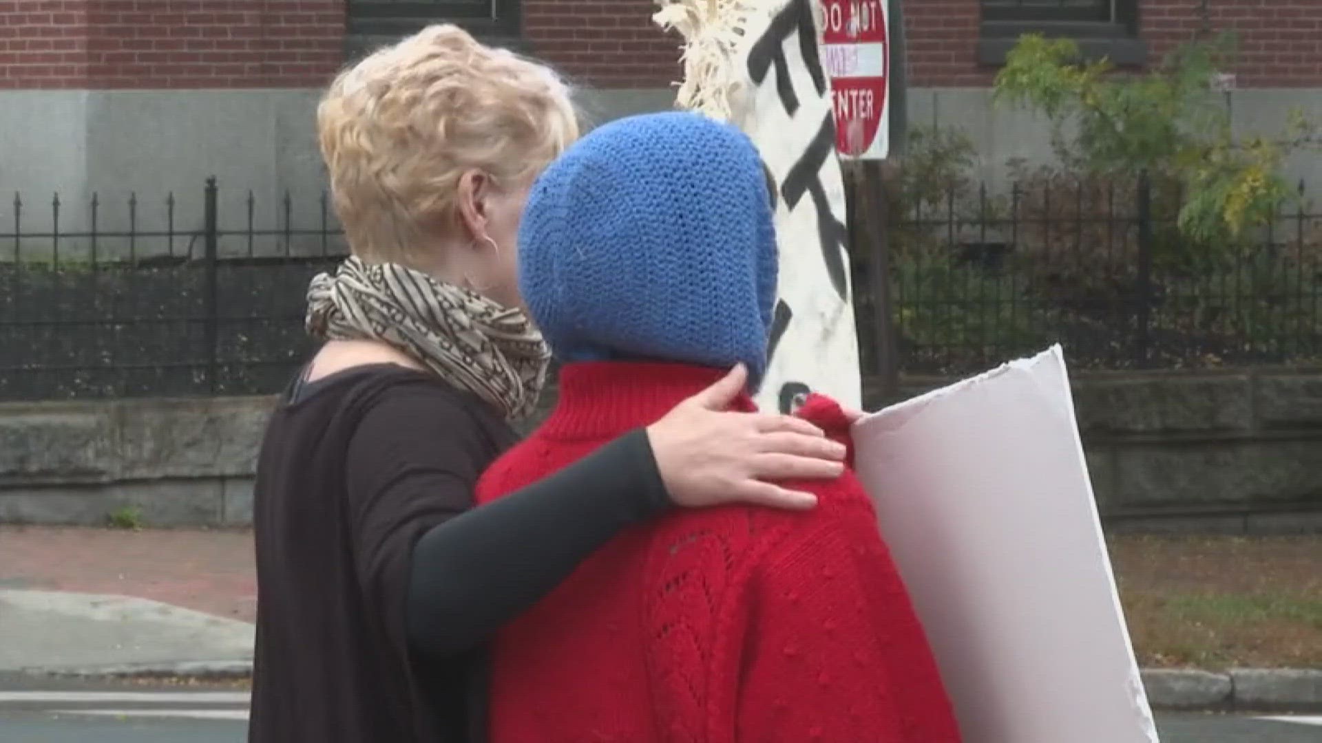 Demonstrators were outside on the square from 6 p.m. Friday until 6 p.m. Saturday.