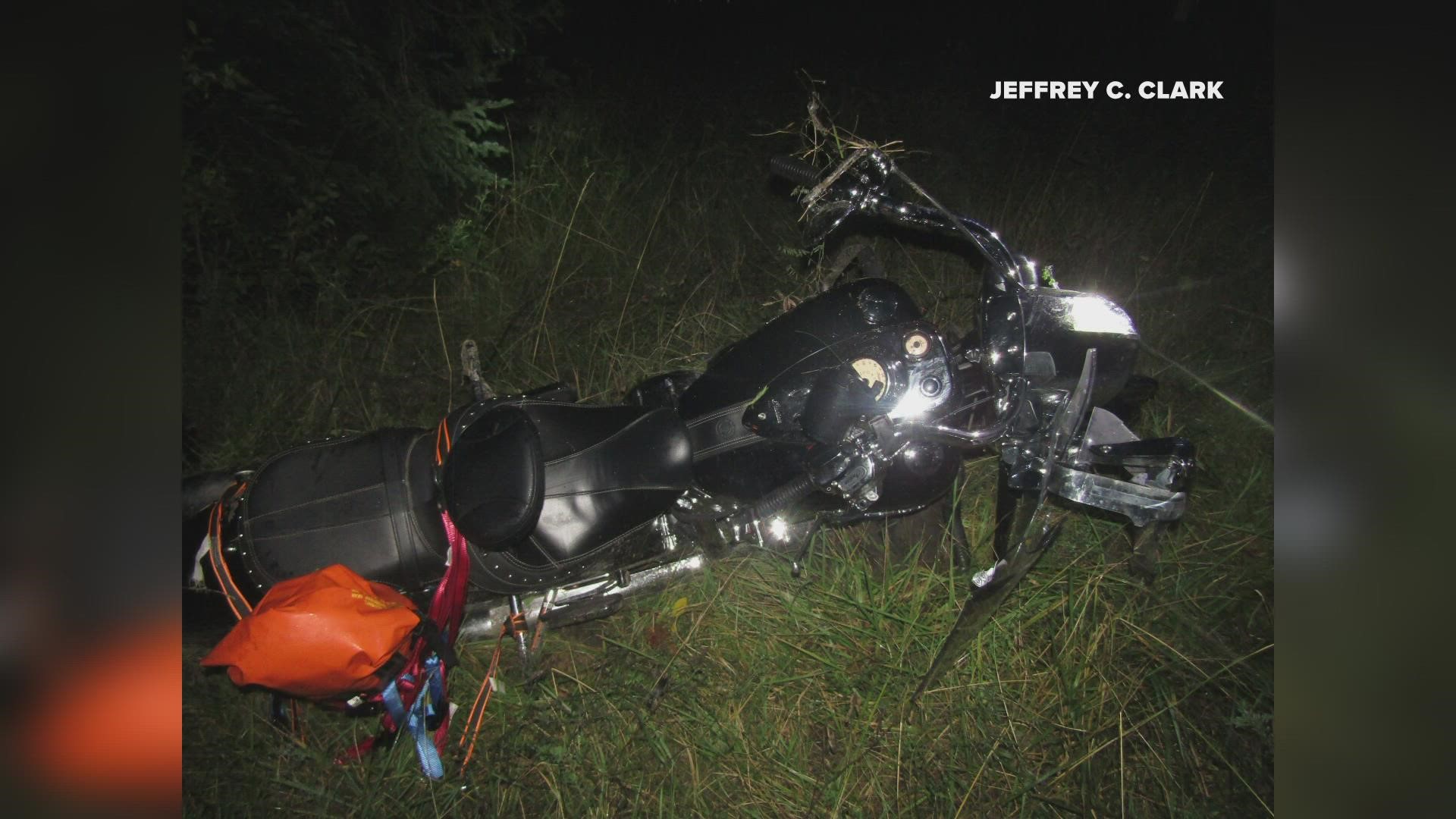 A man is recovering in the hospital tonight after he was struck by a moose while riding his motorcycle.