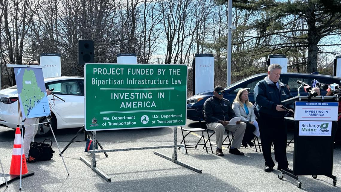 Tesla supercharger station built in Maine