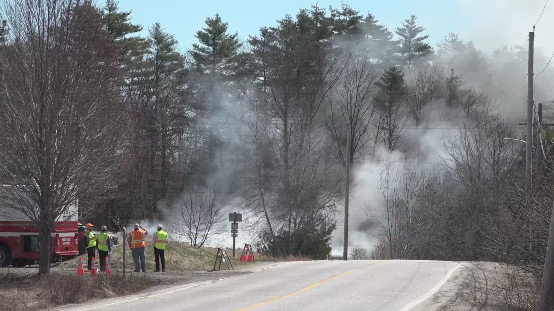 The controlled burn was conducted by the Maine Forest Service and Scarborough Land Trust.