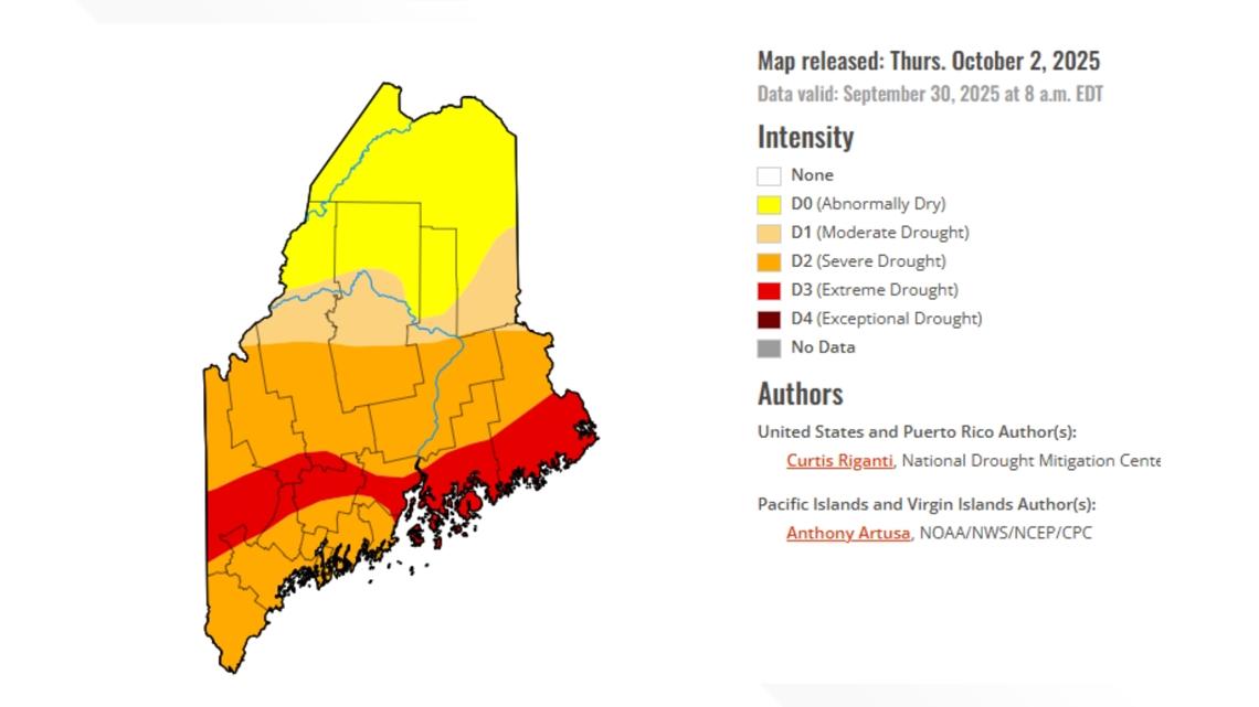 Extreme drought conditions hold steady in seven Maine counties