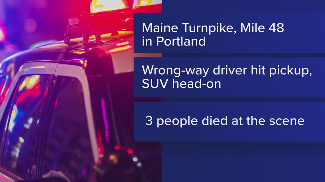 Three people die after wrong-way driver causes crash on Maine Turnpike ...