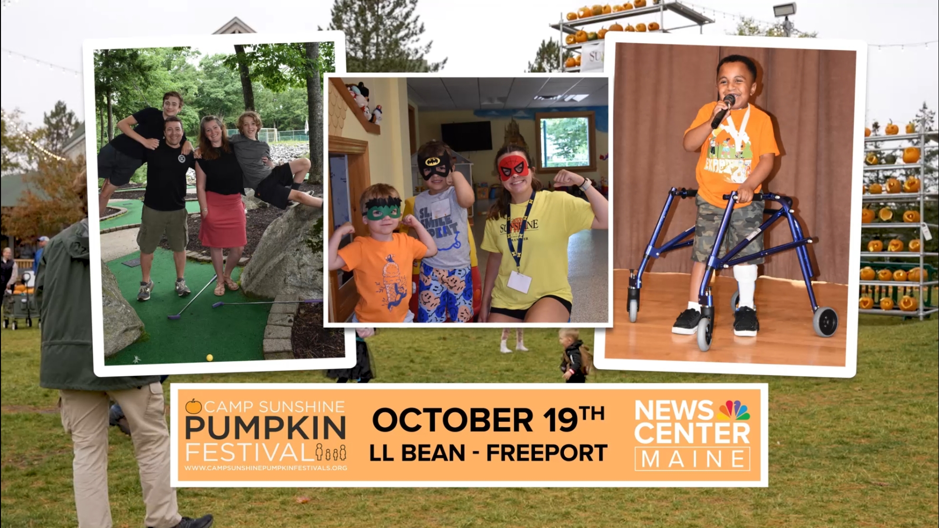 Celebrate Camp Sunshine's annual Pumpkin Festival in Freeport on Saturday, Oct, 19.