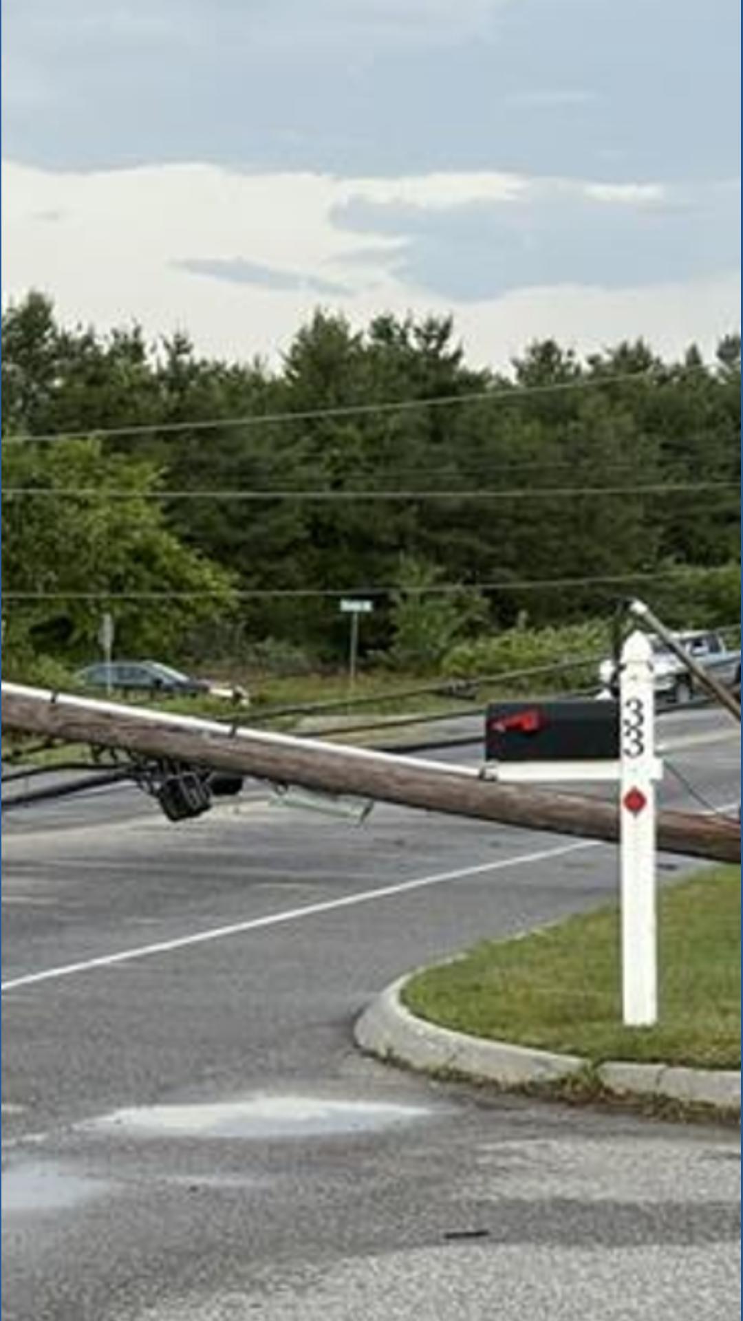 Utility pole falls on top of car during strong winds in Scarborough ...