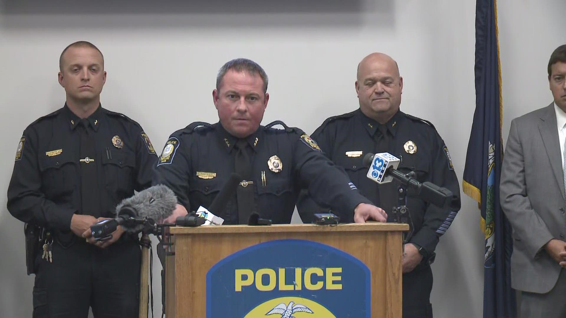 Portland police Chief Heath Gorham spoke at the press conference to discuss the recent uptick in violent crimes.