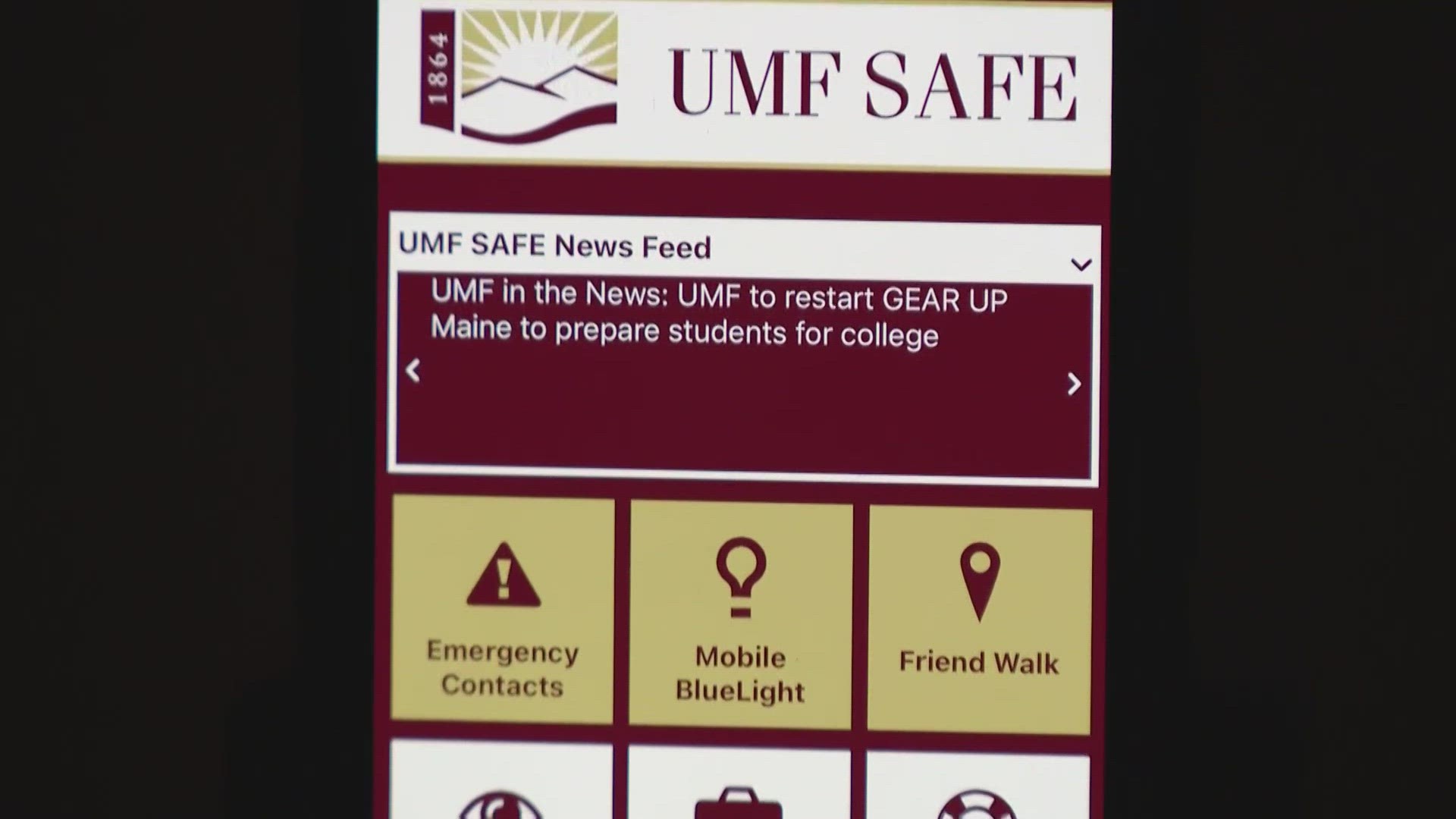 The UMF Safe app puts critical services at students' fingertips.
