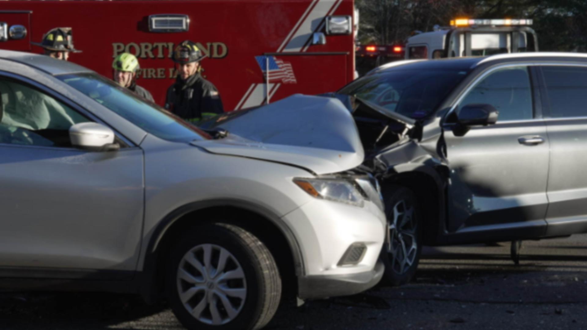 Portland police closed Brighton Avenue between Jeanne Street and Edgeworth Street Friday morning due to a crash.