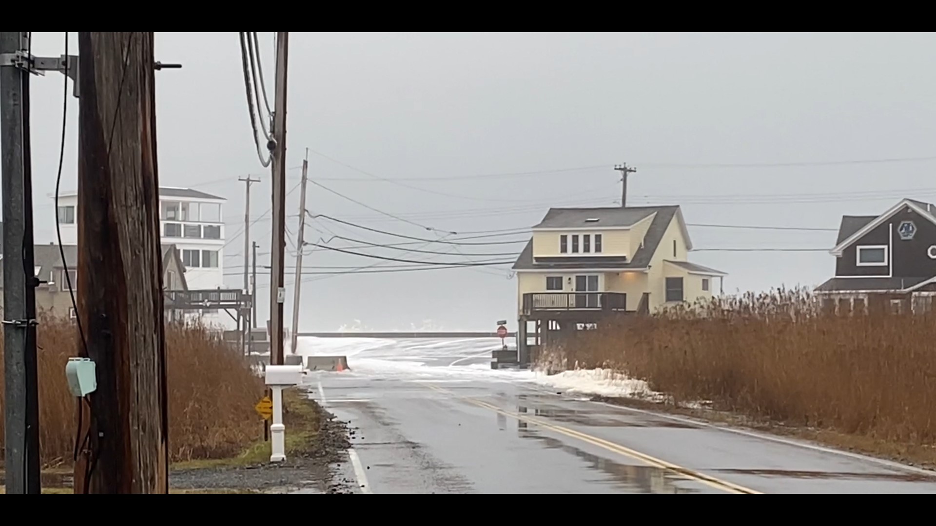 Views of Fishermans Cove in Portland during Saturday's storm.