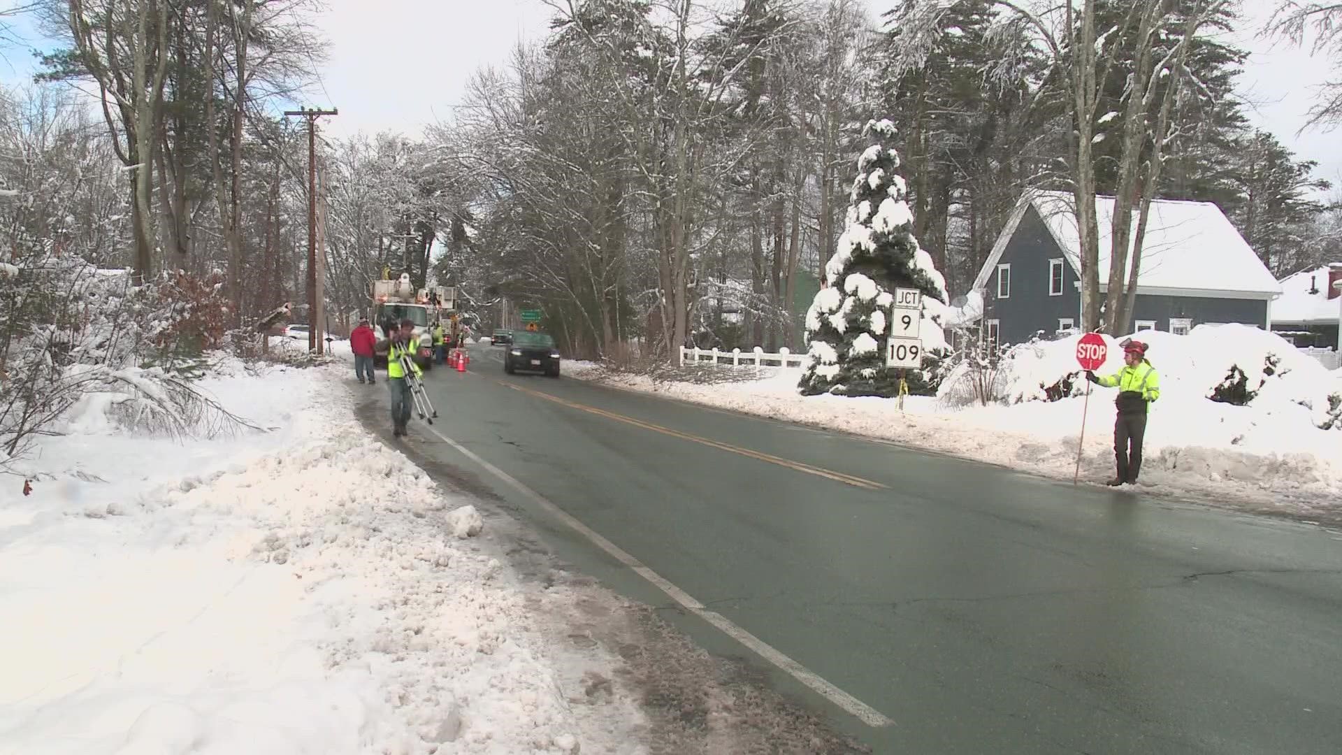 Maine is in the middle of back-to-back storms, and some people in York County have been without power since Sunday.