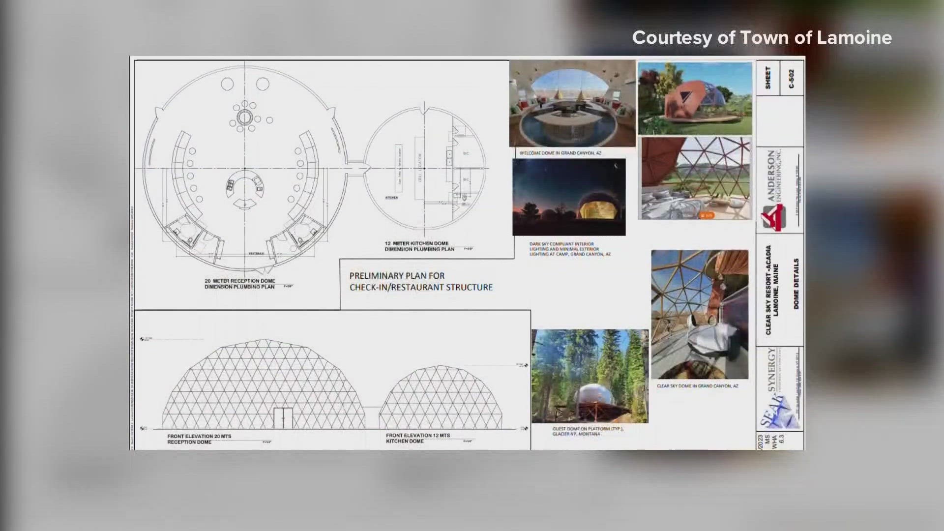 If its application is approved, Clear Sky Acadia will feature 90 dome-like glamping suites for guests to look at the stars.