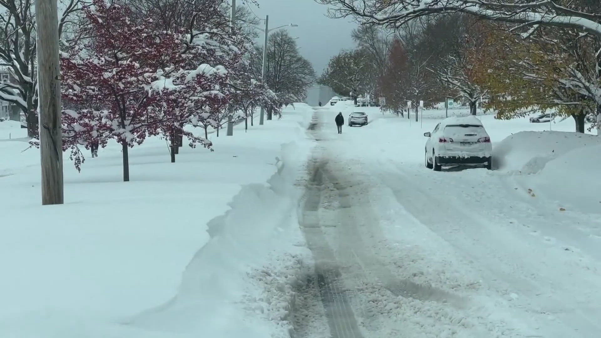 The snow is partly being driven by an arctic airmass.