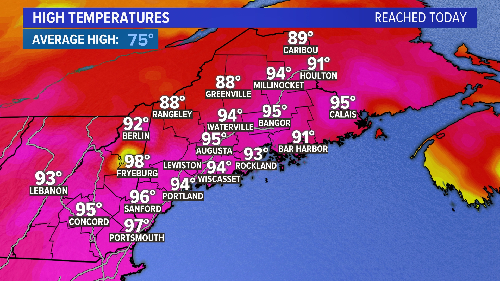 Maine weather forecast Thursday: Record heat and strong storms ...