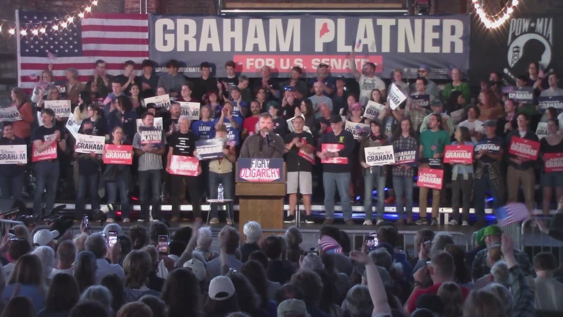 Bernie Sanders rallies with Graham Platner and Troy Jackson in Portland ...