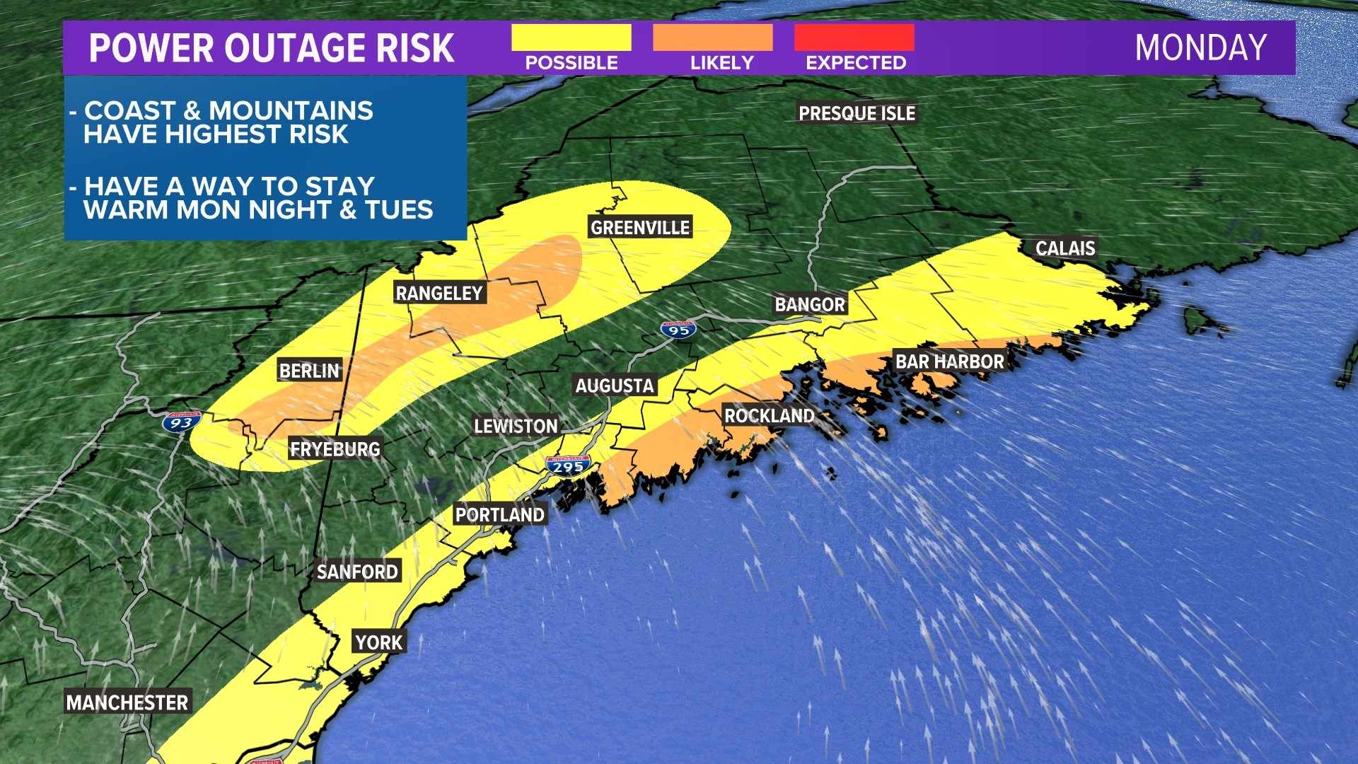Strong winter storm brings snow, wind and rain to Maine on Monday ...