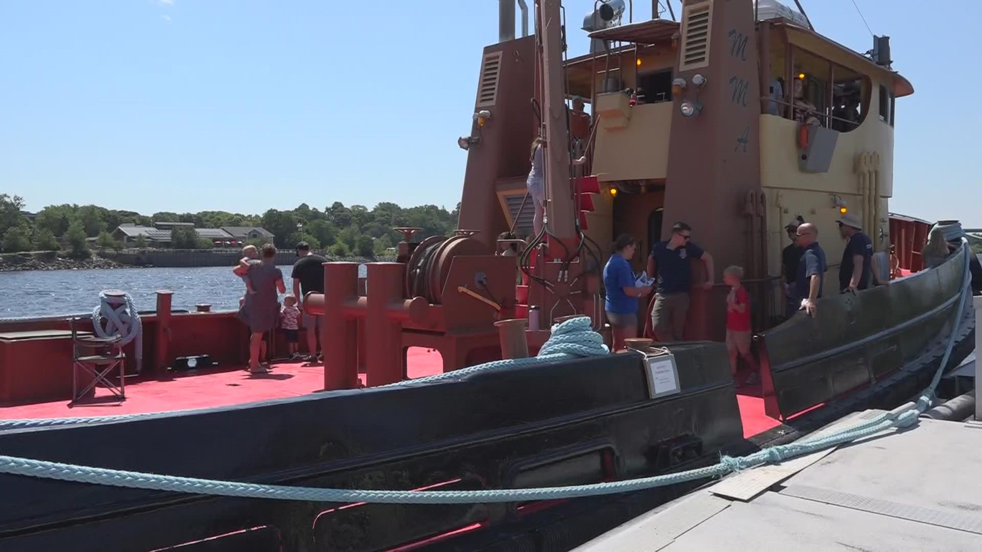 The Penobscot Marine Heritage Association hosted this event, allowing people to check out one of Maine Maritime Academy's boats and a Coast Guard boat.