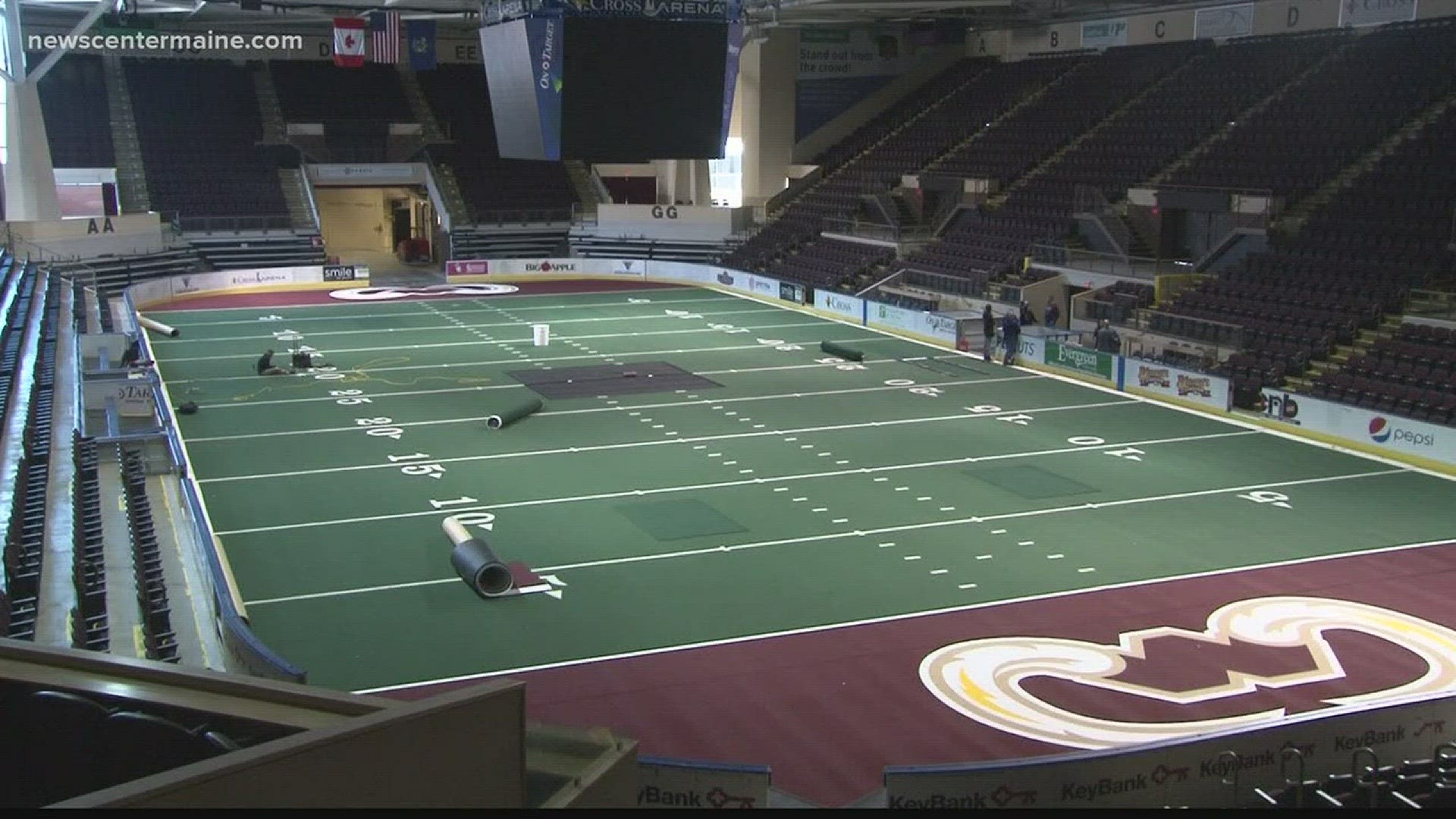 Cross Arena transformed for arena football