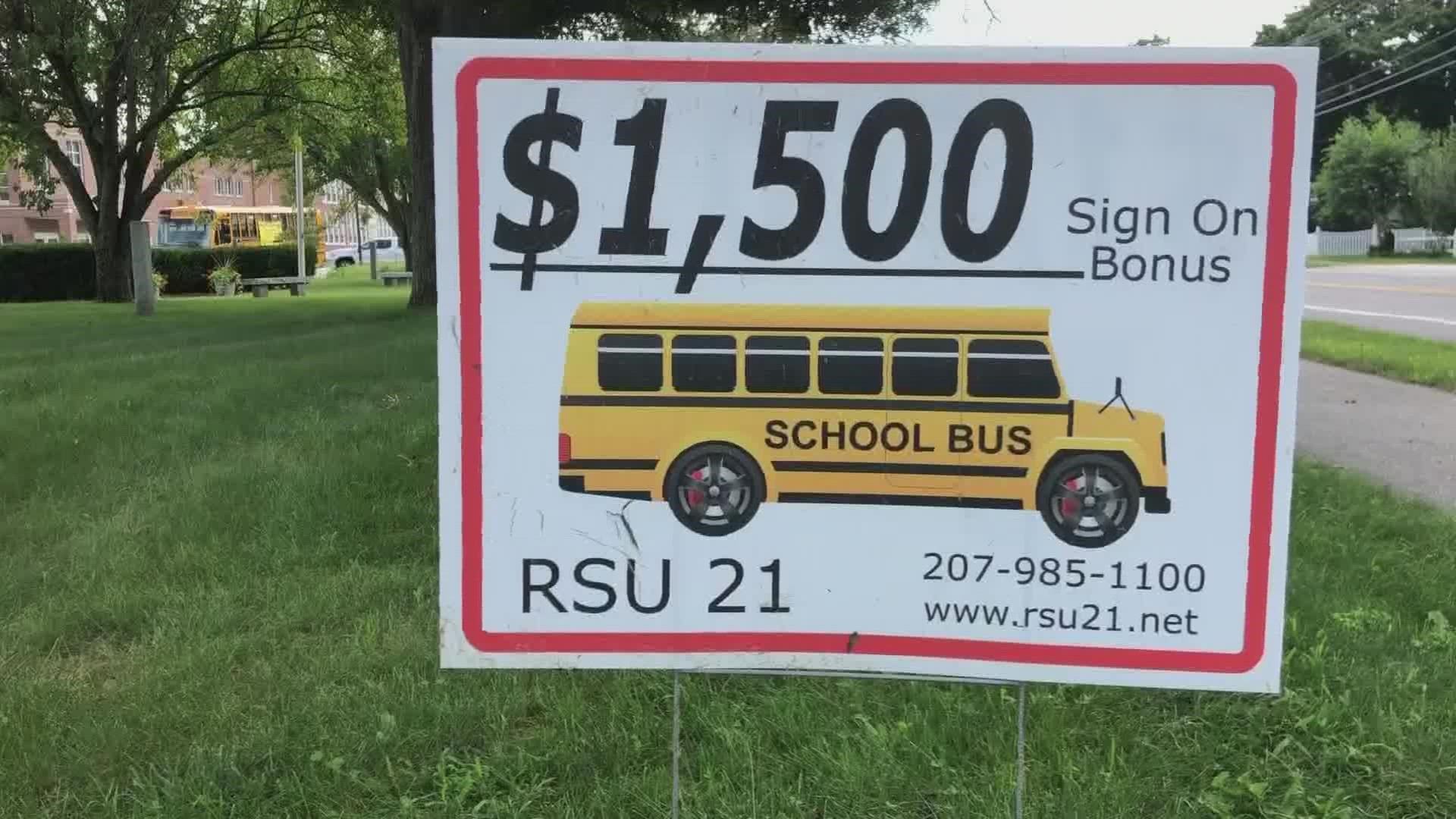 RSU 21 and 22 are offering hundreds of dollars in bonuses to get open positions filled before the start of school.