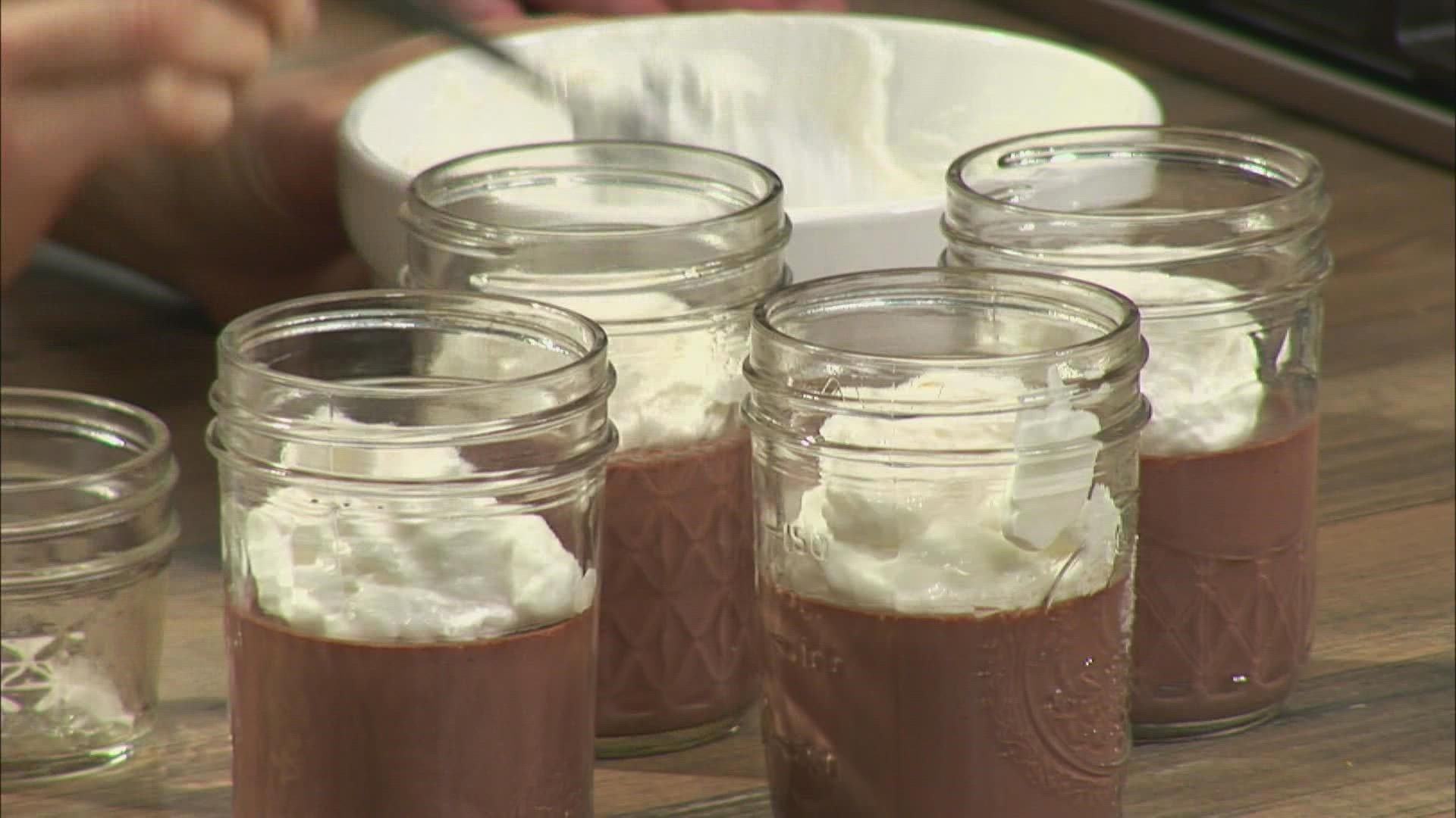 Bonnie Foehr, the executive chef at Bixby Chocolate shows us how to make Pots de Crème.