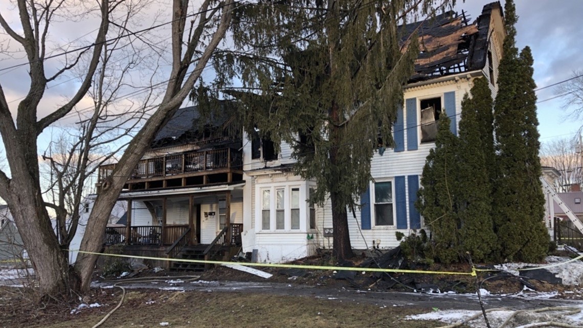 School Street structure fire in Waterville