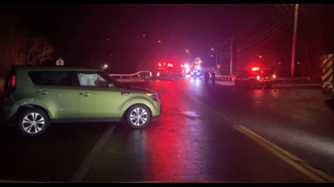 Passenger Vehicle in stream after Hampden crash