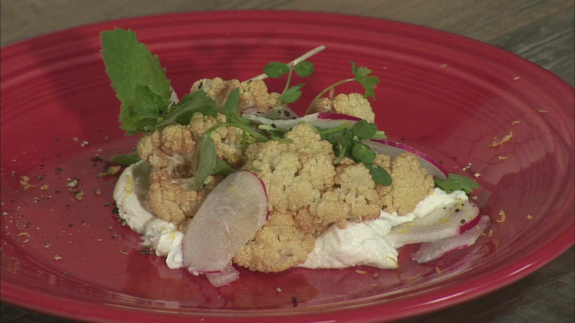 Chef Bo Byrne shares his recipe for Israeli fried cauliflower and Labneh Cheese