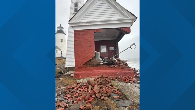 Maine lighthouse at Pemaquid Point severely damaged in storm ...