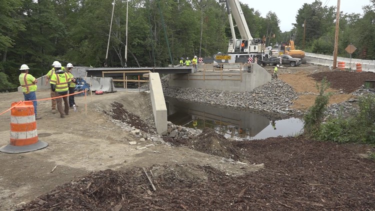 Construction underway to install new bridge in Hampden