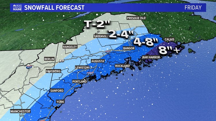 Snow today, tough commute in Maine