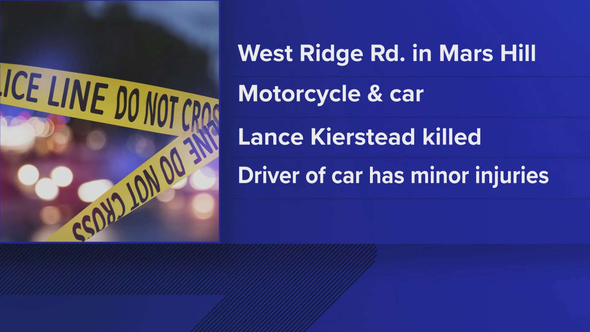 The crash happened shortly after 1 p.m. Thursday on West Ridge Road, Maine Department of Public Safety spokesperson Shannon Moss said.