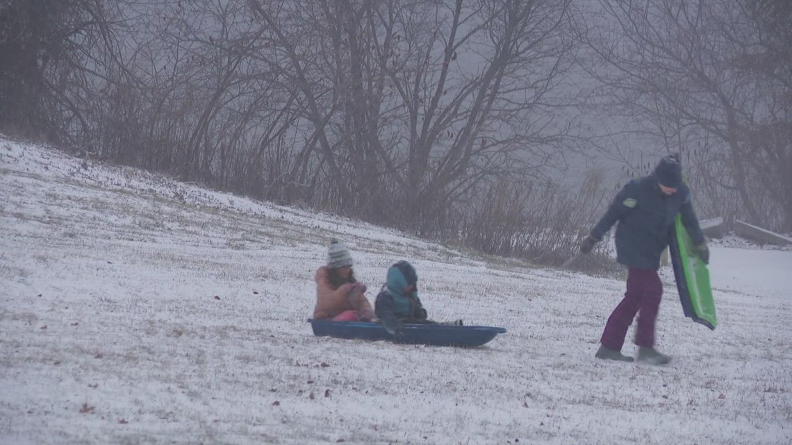 Portland family makes most out of year's first snow day