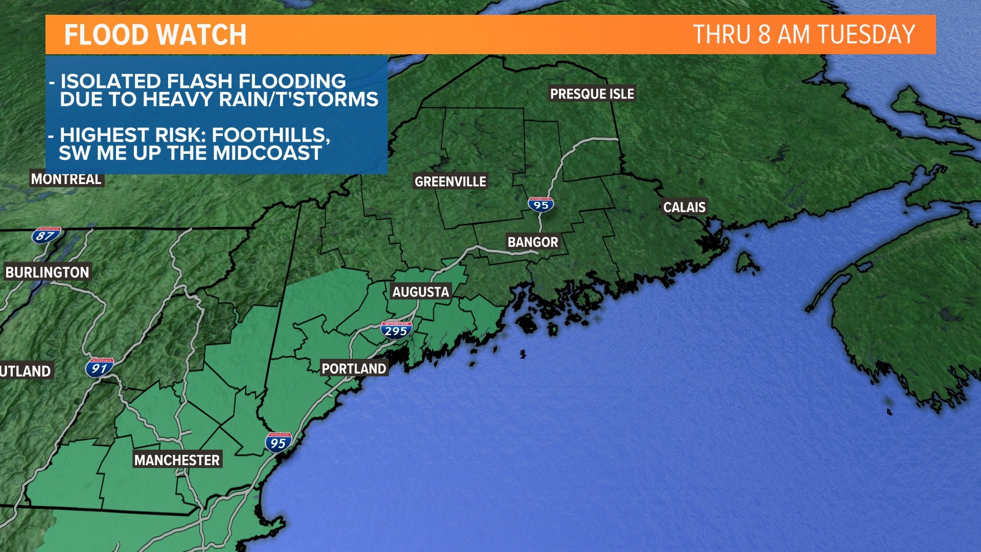 Flood watches issued for Maine, Labor Day traffic impacts likely ...