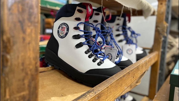 Third time's the charm: Lewiston company hand makes Team USA's Olympic winter boots for closing ceremony