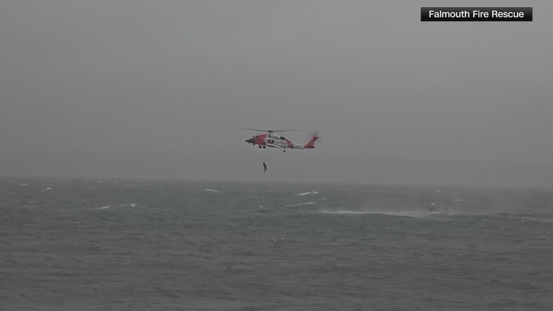 Video shows dramatic rescue of overboard man off Massachusetts' coast