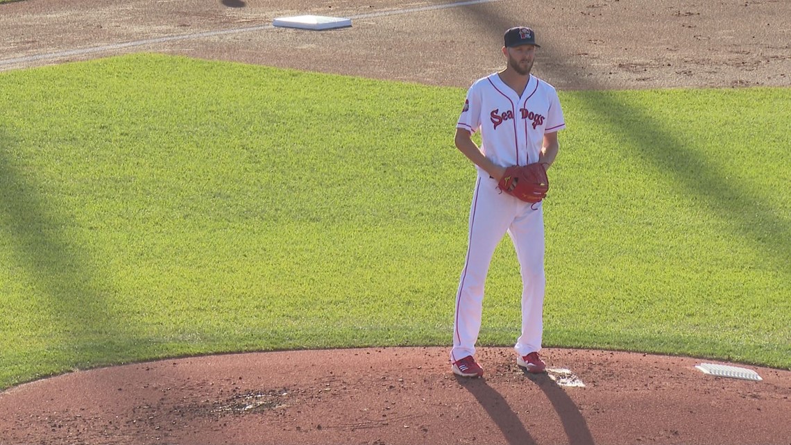 Boston Red Sox star Chris Sale pitching for Portland Sea Dogs