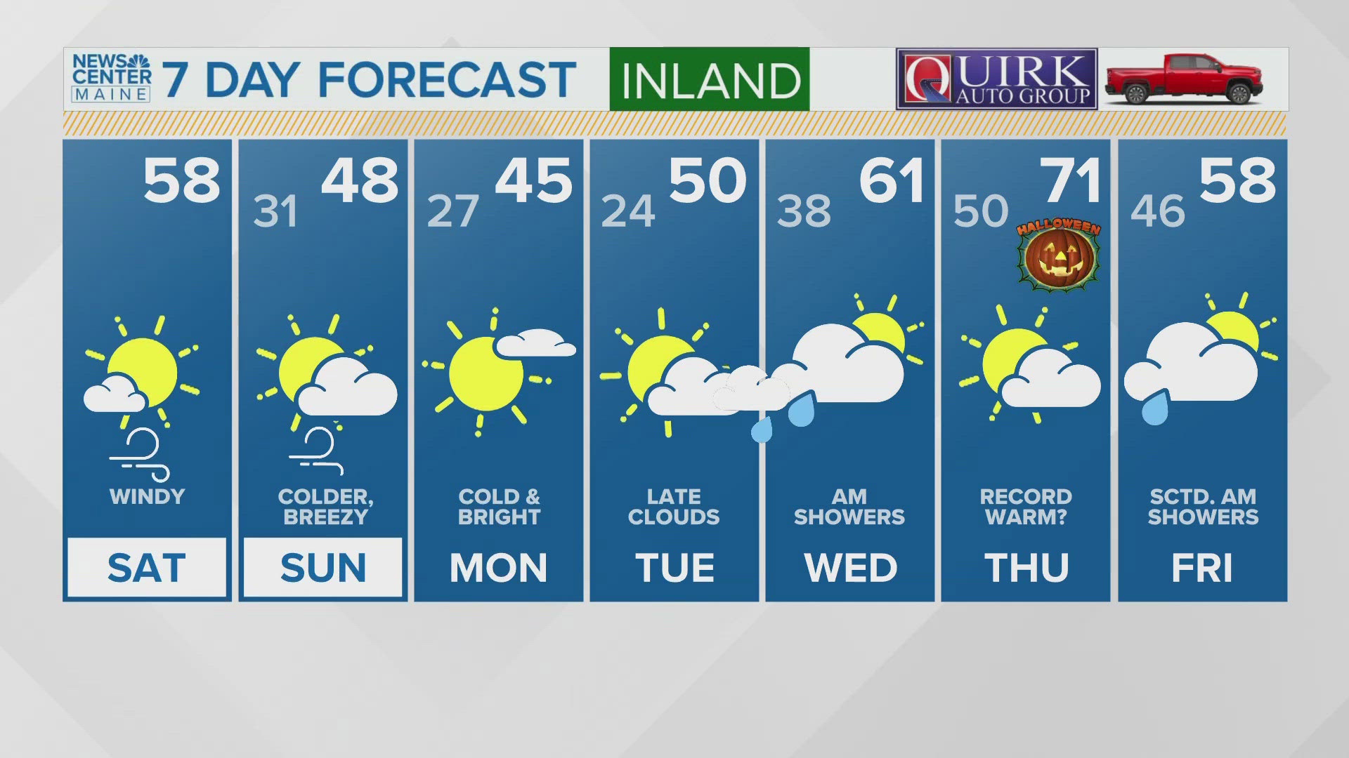 NEWS CENTER Maine Weather Video Forecast Updated 5:00AM, Saturday, October 26, 2024