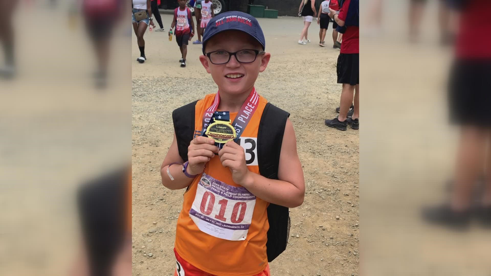 Jonah Magnuson took home 1st place over the weekend at the USATF National Junior Olympic Track and Field Championships with a time of 5:08 in the 1500m.