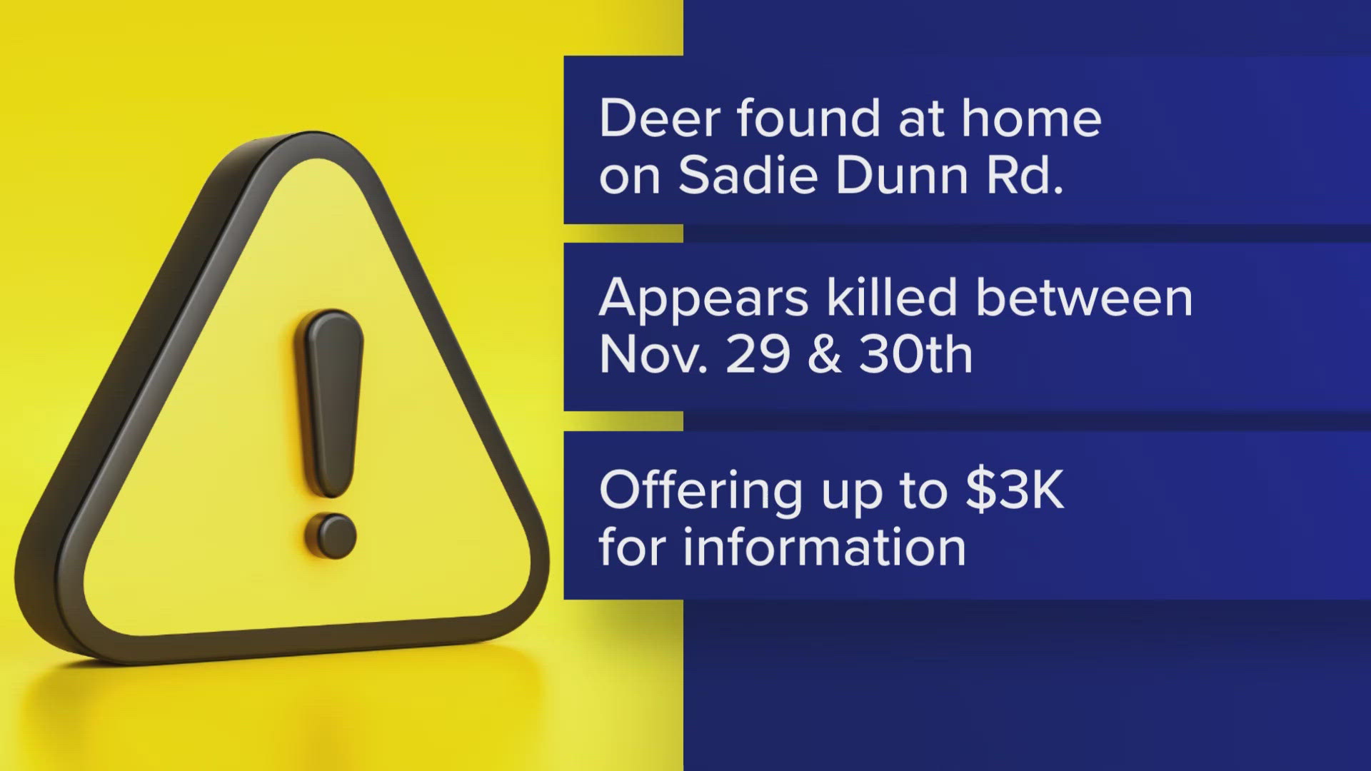 Maine Department of Inland Fisheries and Wildlife officials said they were alerted about a dead deer at someone's home on Sadie Dunn Road.