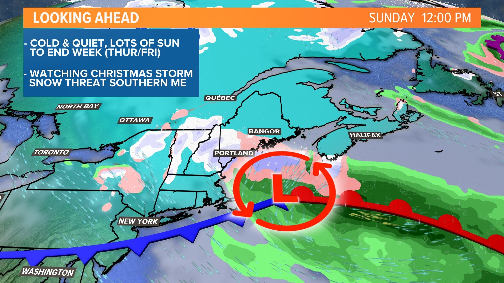 Maine weather snow possible for Christmas weekend