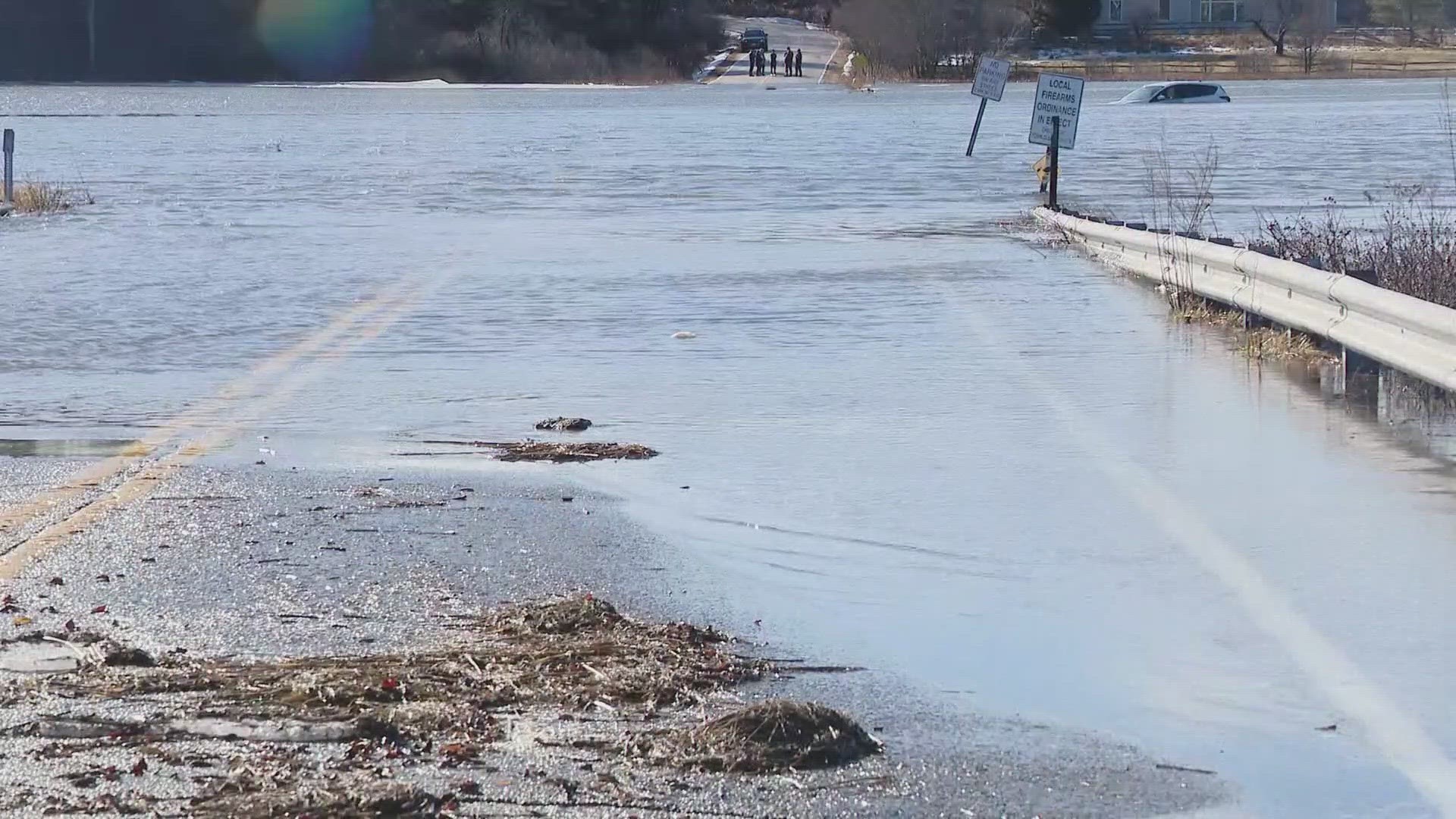 The storm Wednesday resulted in multiple road closures and detours for drivers to navigate.