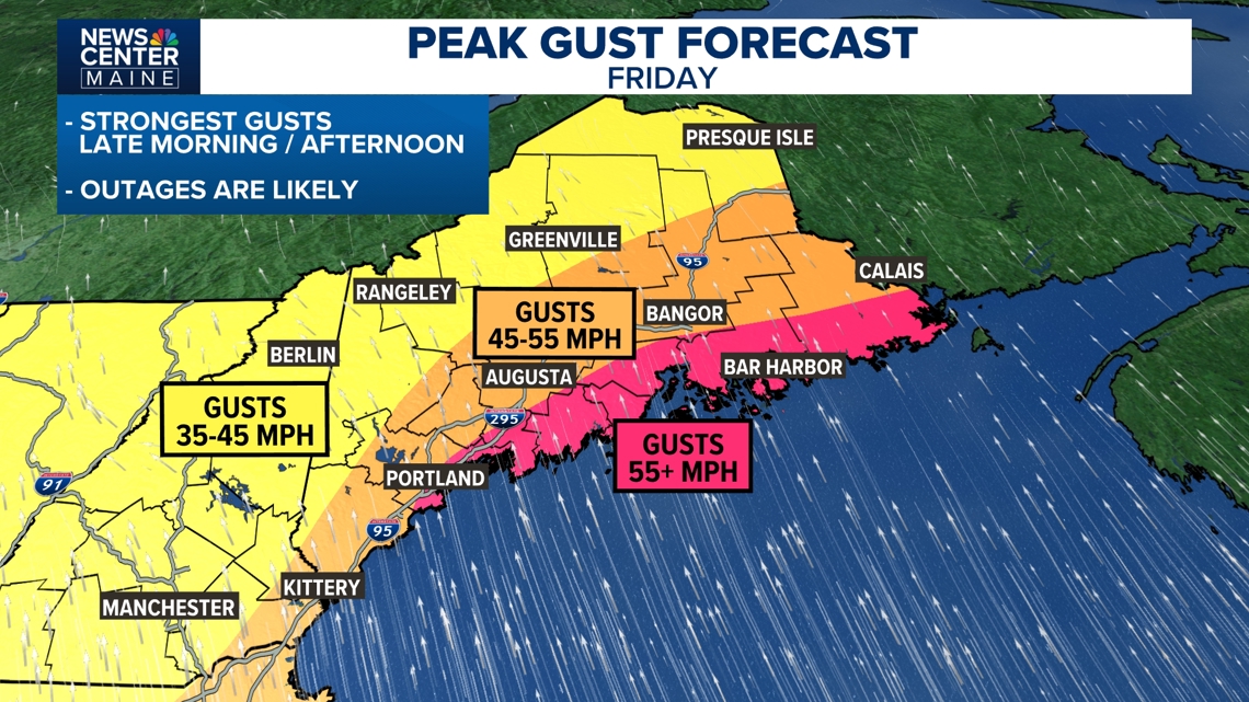 More than 50,000 customers without power as storm brings strong wind gusts and rain