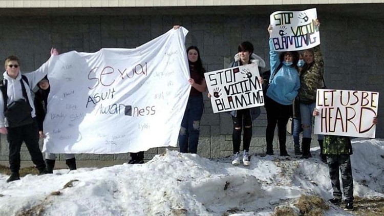 Medomak Valley students stage walkout to raise awareness of sexual violence