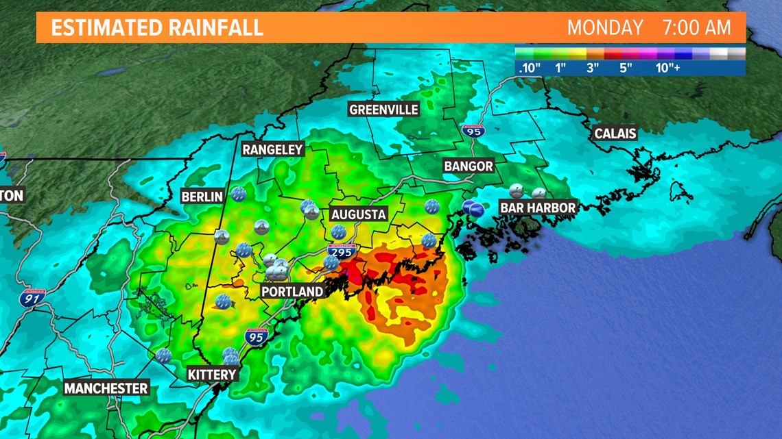 Maine rainfall totals after strong spring storm