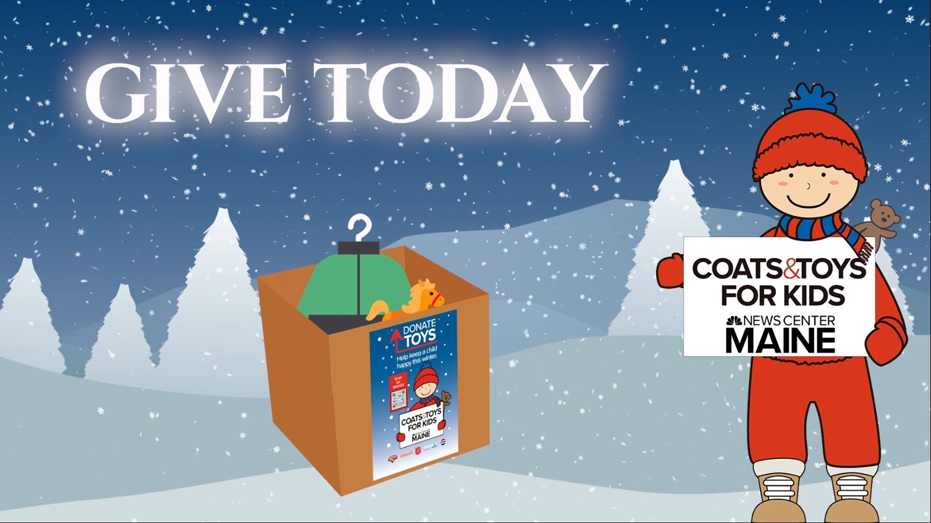 The NEWS CENTER Maine Coats and Toys for Kids Wish List opens on Nov. 20, 2023. Join us for a live special on Dec 2, 2023, at 10:30a.m.