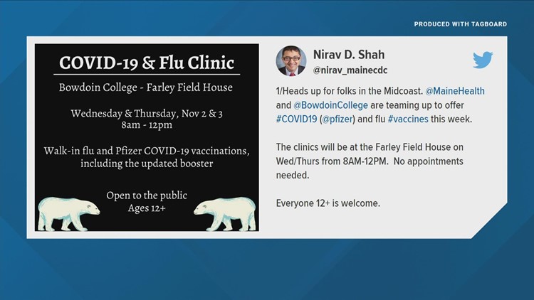 COVID-19 and flu vaccine clinic offered this week at Bowdoin College