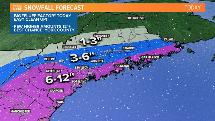Snow Map Near Me Winter Storm To Bring Slick Roads, Snow To Maine Today | Newscentermaine.com