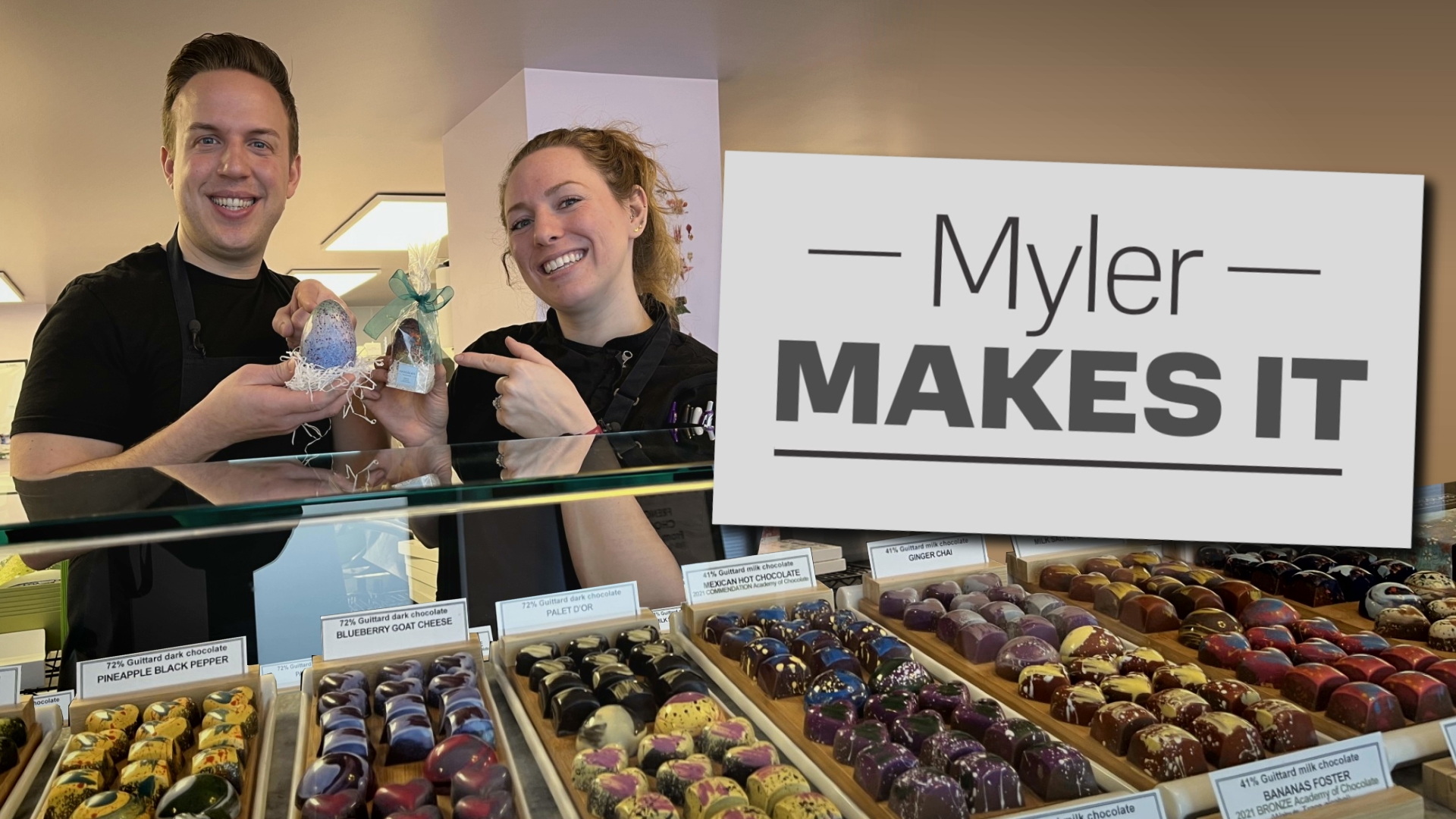 Aaron Myler heads to Chocolats Passion in Portland to learn how to make chocolate Easter eggs. 