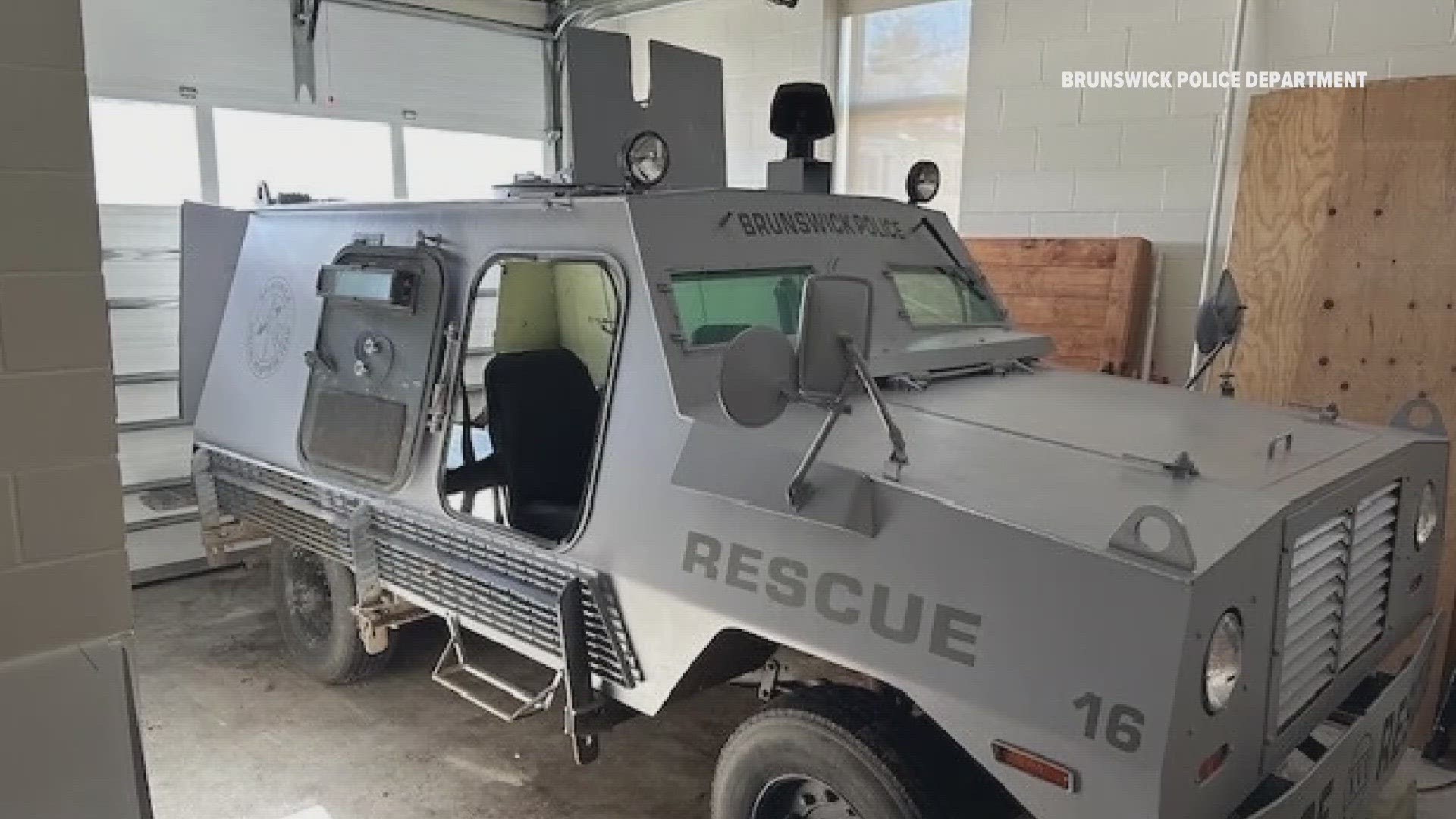 The armored vehicle the town currently has was built in 1979 and often breaks down, according to Brunswick Police Chief Scott Stewart.